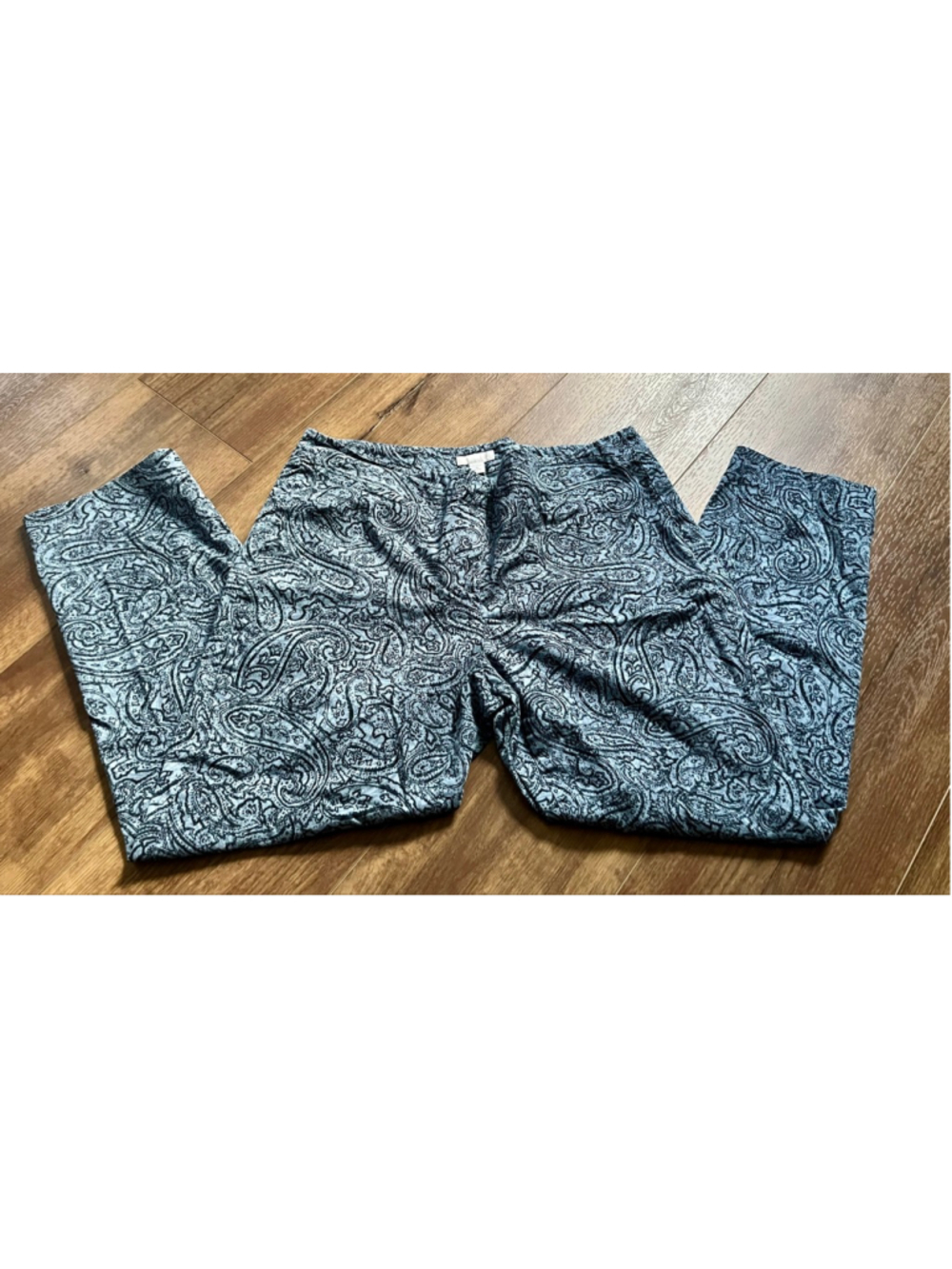J. Jill cropped blue paisley pants 10 petite